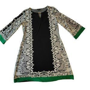 Lavanya Green Black Sliming Dress Size Large